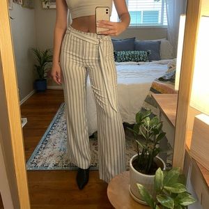 Striped White House Black Market trousers - wide leg black and white size 8
